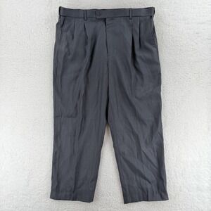 Bocaccio Uomo Pants Mens 40x27 Gray Dress Slacks Pleated Expandable Waist Formal